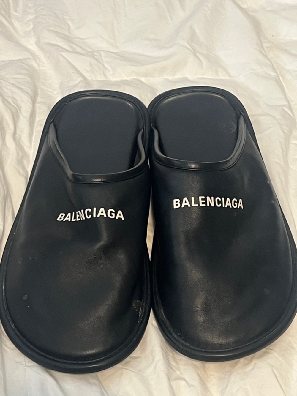 Balenciaga Black Slip-On Logo Mules Size EU 42